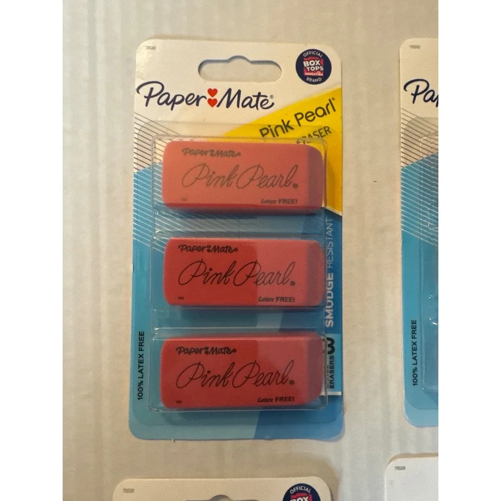 Paper Mate Pink Pearl Erasers Bulk Lot 6 Packs of 3 Large Latex Free 70501